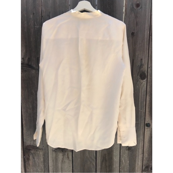 J-Crew Silk Cream Button Down Top, Size Medium - Picture 9 of 10